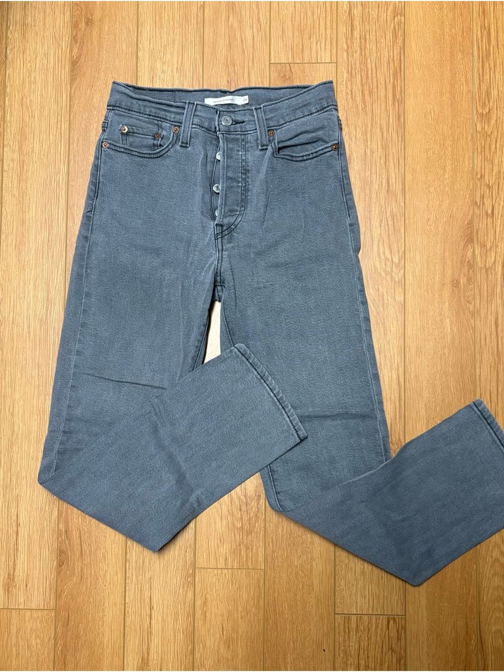 Levi's Grey Wedgie Straight Jeans